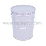 Pot de peinture blanc conique de 20 litres avec couvercle à fleurs